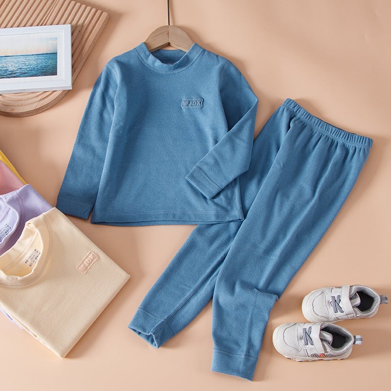Children's autumn clothes long pants suit autumn and winter bottoming girls boys parent-child solid color New 23 pajamas thermal underwear - Image 5