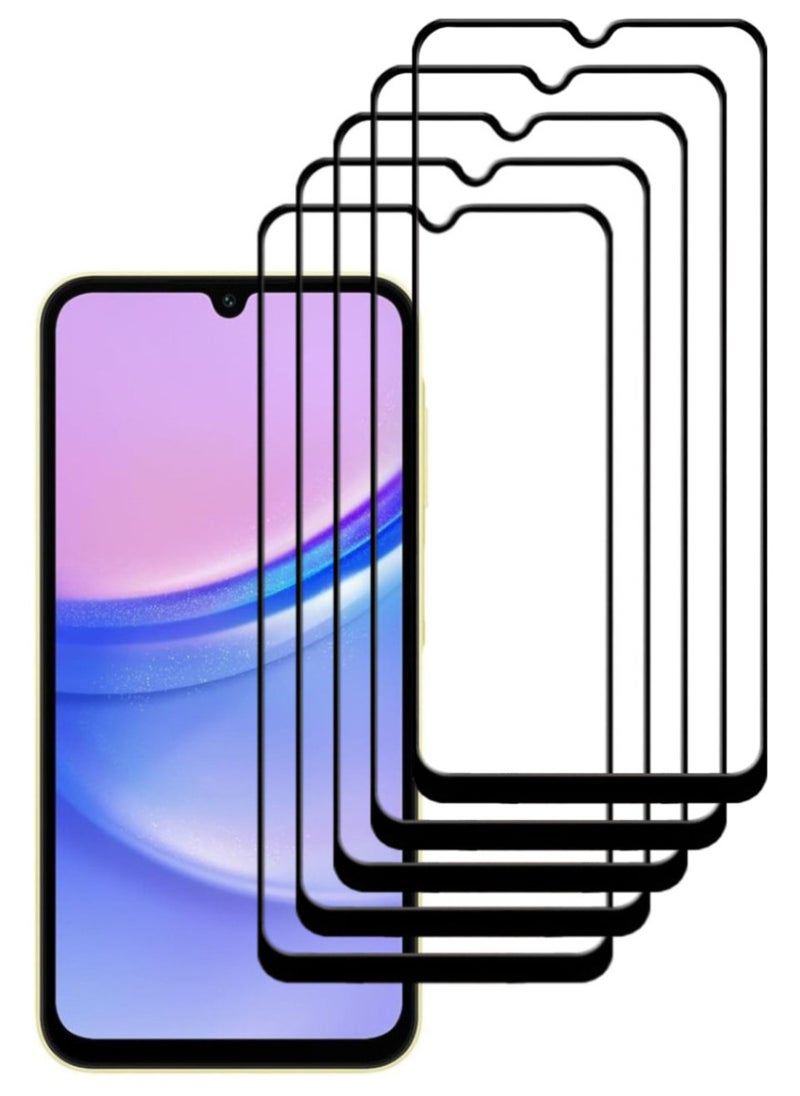 ACLIX 5 Pieces Antistatic ESD Dustproof Premium Quality High Definition Tempered Glass Screen Protector Designed For Samsung Galaxy A15 - Image 1