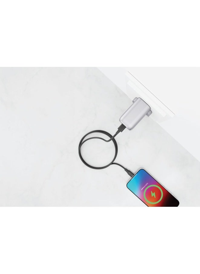 Powerology Power Sync Flex USB-A to USB-C PD 20W and 1.2m Cable / High-Speed Charging / Power + Sync / High-Speed 480Mbps Data Transfer - Black  - Image 2