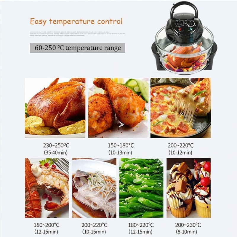 Jolfay Jolfay Air Fryer Oven Air Fryer with Halogen Oven 12 Liter Air Fryers for Home Use Standing Toaster Oven Low Halogen Air Fryer Multicooker with Time Temperature Controls Roast Fry Toast Crispy - Image 5