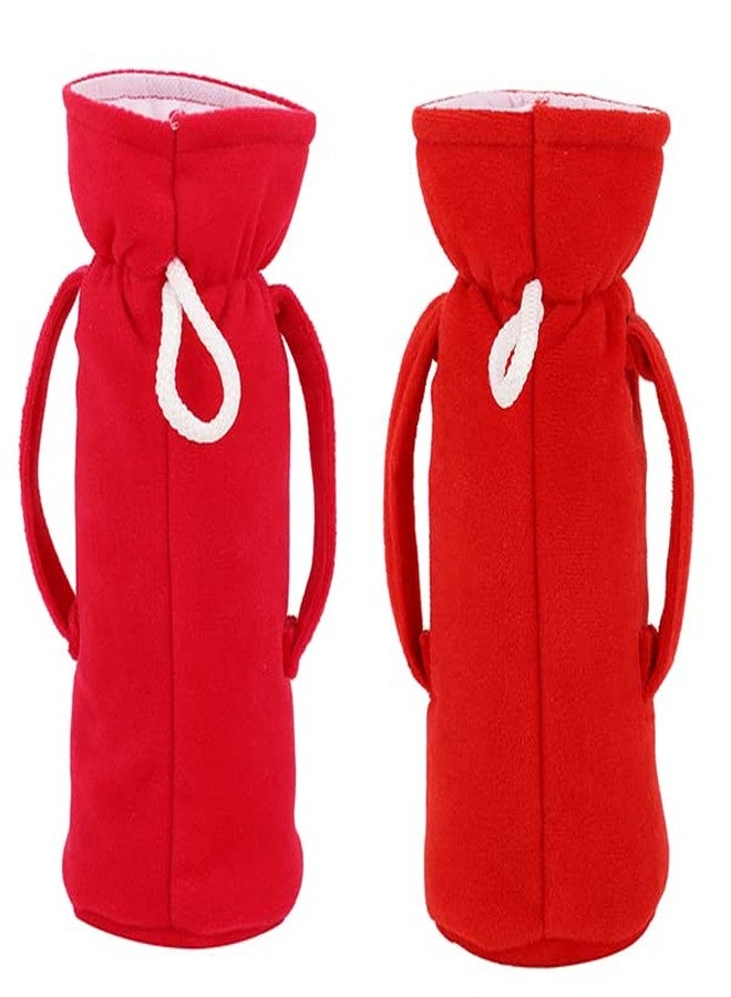 MW PRINTS Soft Plush Stretchable Baby Feeding Bottle Cover Easy to Hold Strap with Animated Cartoon Suitable for 125 ML-250 ML Feeding Bottle (Rani & Red) - Image 2