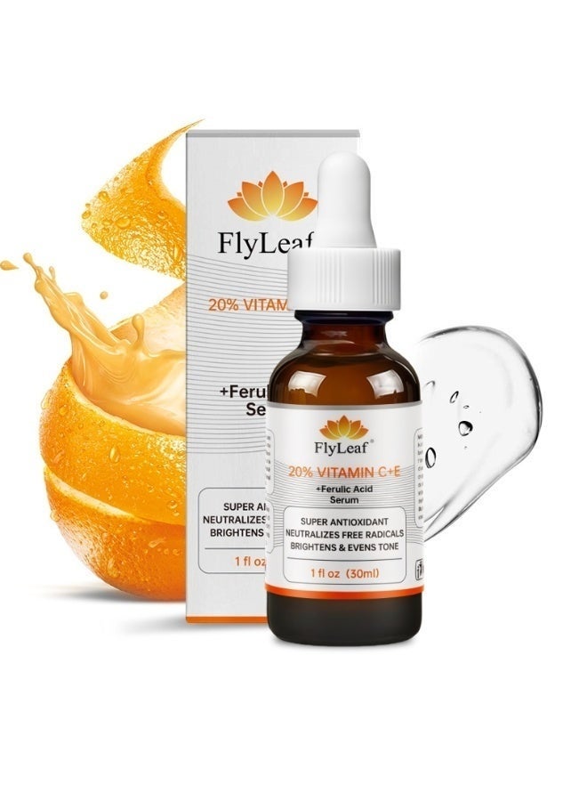 Fly Leaf 20% Vitamin C + E + Ferulic Acid Triple Antioxidant Serum | Brightens Skin Tone and Neutralizes Free Radicals 30ml - Image 1