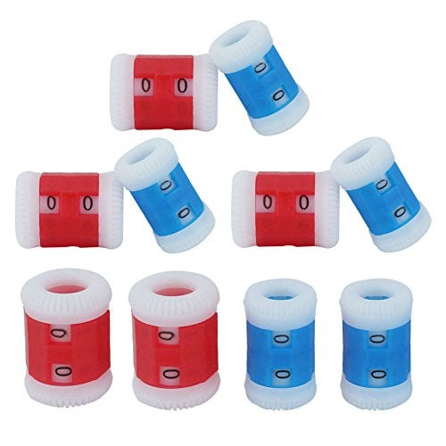 AKOAK 10 Picee Per Pack Plastic Knit Counter Knitting Crochet Stitch Marker Row Counter - 5 Large Size and 5 Small Size - Blue and Red - Image 1