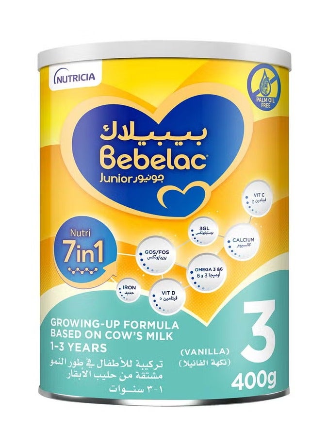 بيبيلاك جونيور نوتري 7 في 1 تركيبة حليب الأطفال الصغار من 1 إلى 3 سنوات 400 جم