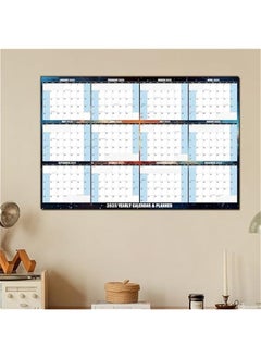 2025 Wall Calendar Erasable, 12 Months Laminated Calendar, Annual Yearly Planner, Wet & Dry Use, Reversible, with Marker, for Home, Office, Planning & Organizing - 32 x 48 Inch