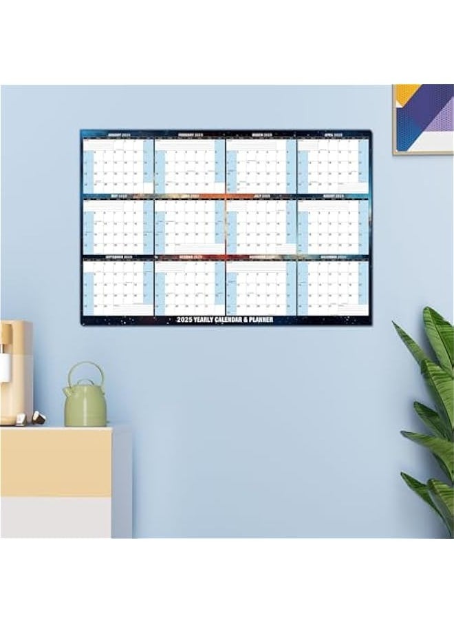 Generic - 2025 Wall Calendar Erasable, 12 Months Laminated Calendar, Annual Yearly Planner, Wet & Dry Use, Reversible, with Marker, for Home, Office, Planning & Organizing - 32 x 48 Inch - Image 1