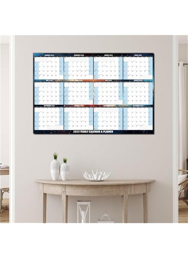 Generic - 2025 Wall Calendar Erasable, 12 Months Laminated Calendar, Annual Yearly Planner, Wet & Dry Use, Reversible, with Marker, for Home, Office, Planning & Organizing - 32 x 48 Inch - Image 1