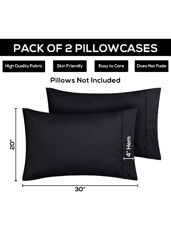 Utopia Bedding Queen Pillow Cases - 2 Pack - Envelope Closure - Soft Brushed Microfiber Fabric - Shrinkage and Fade Resistant Pillow Covers 20 X 30 Inches (Queen, Black) - Image 4