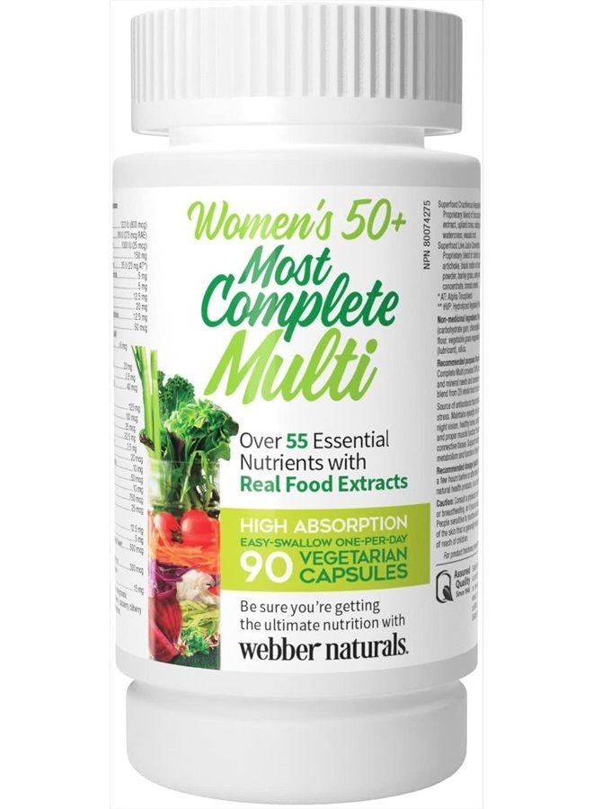 Webber naturals Women's 50+ Most Complete Multi, 90 Vegetarian Capsules - Image 1