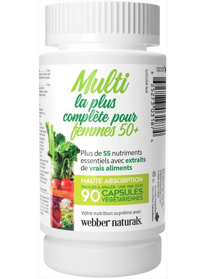 Webber naturals Women's 50+ Most Complete Multi, 90 Vegetarian Capsules - Image 2
