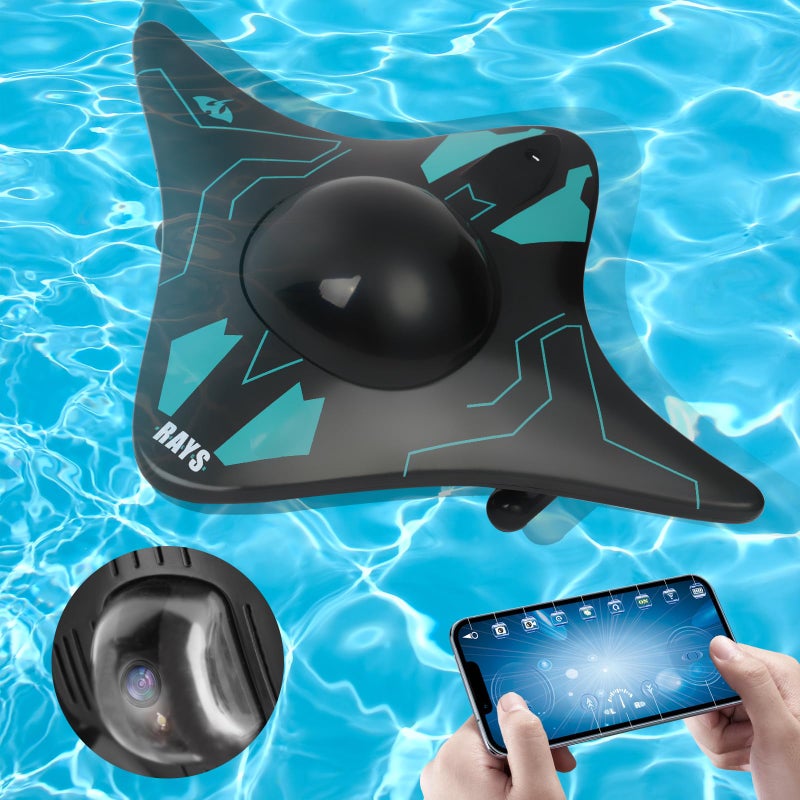 HOTUT RC Boat Toy, App & Remote Controlled Submarine with HD Camera, Black, Unisex, Ages 3+ with Adult Supervision, Science Theme, Perfect for Pools, Lakes, Aquariums - Image 1