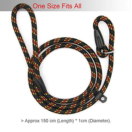 Coolrunner Durable Dog Slip Rope, 5 FT Training Leash, Strong Adjustable Pet Slipknot for Small Medium Dogs (10-80 lb) Black - Image 5