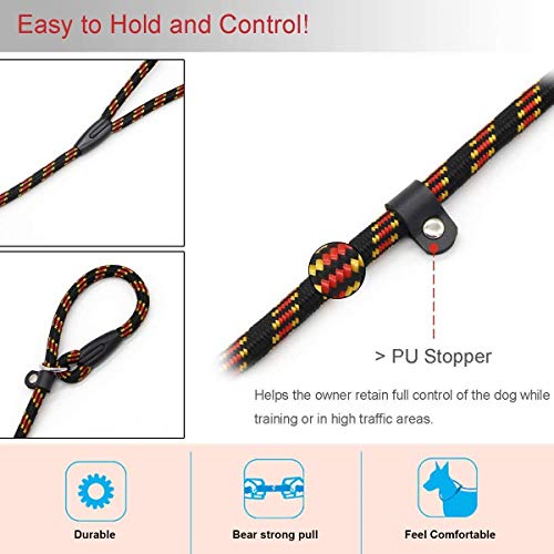 Coolrunner Durable Dog Slip Rope, 5 FT Training Leash, Strong Adjustable Pet Slipknot for Small Medium Dogs (10-80 lb) Black - Image 3