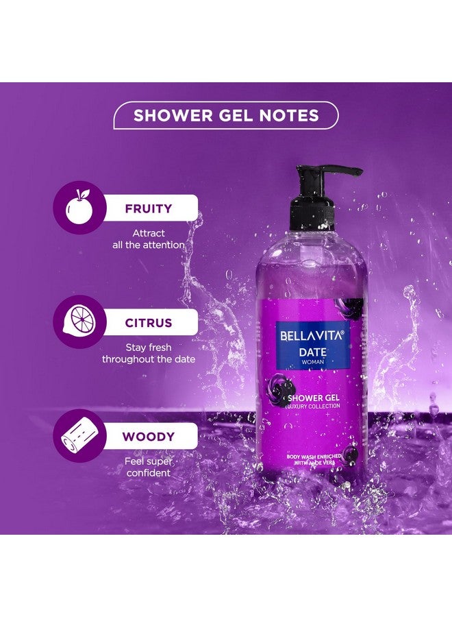 Bella Vita Luxury Date Woman Body Wash Refreshing Shower Gel for Deep Cleansing, Hydrating, Moisturising, Softer & Smoother Skin with Aloe Vera 500 Ml - Image 4