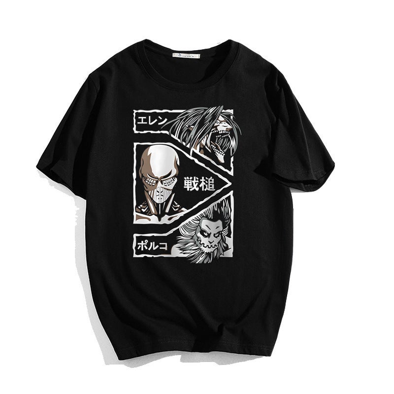 The Attack Of Giant Riman Peripheral Personality Printed Summer Casual Sports Top Loose Round Neck Short-Sleeved T-Shirt For Men - Image 5
