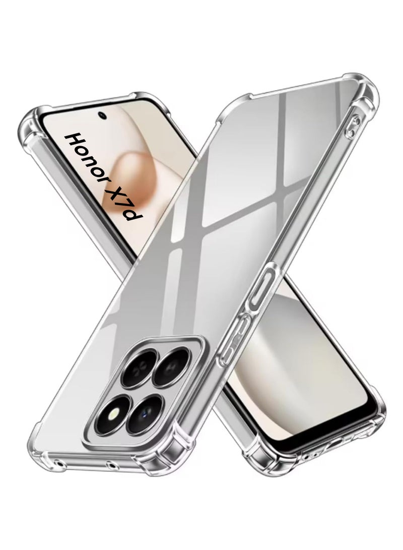 Honor X7d Shock Proof Clear Case Cover - Ultra Clear, Durable & Accurate Cut-outs - Scratch, Dust & Smudge Protection - Transparent Silicon Back Case Cover for Honor X7d - Image 1