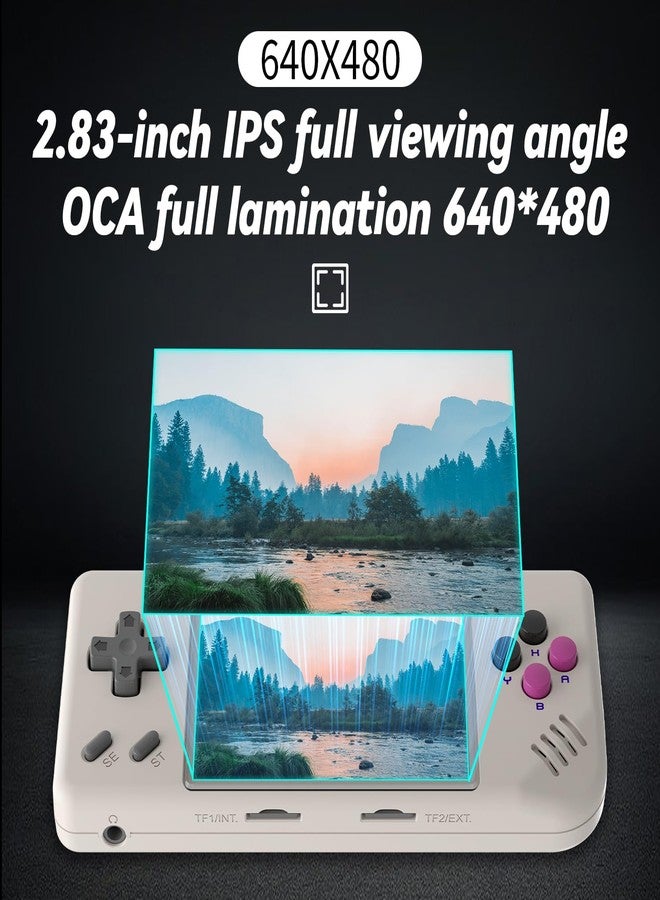 Voacle RG28XX Retro Handheld Game with Linux System, 2.83 Inch IPS Screen Built-in 64G TF Card 5516 Games Support Multimedia Application and TV Output(Gray) - Image 3
