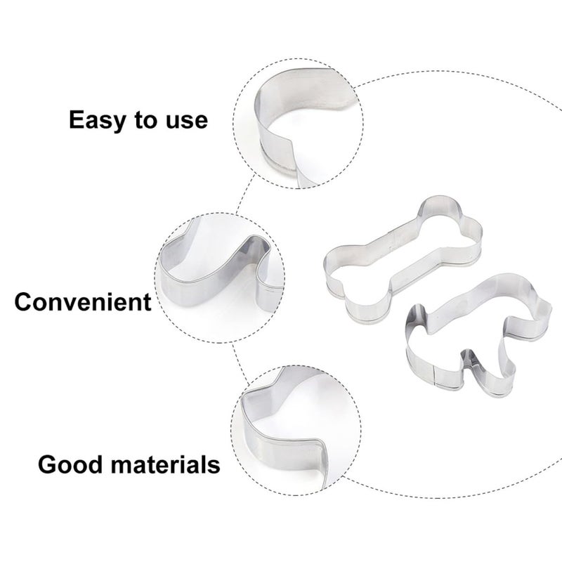 6Pcs Stainless Steel Dog Bone Cookie Cutter Set For Homemade Pet Treats - Image 4