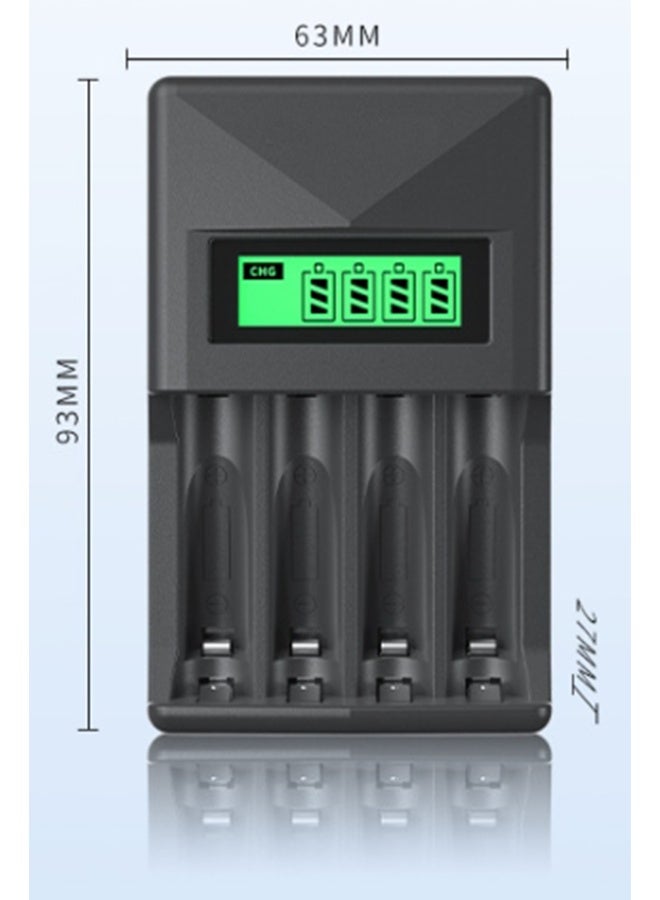 4-Slot LCD Smart Charger for AA/AAA Ni-MH/Ni-CD Rechargeable Batteries - USB Power Mode, Operating Voltage ≤36V, Without Battery - Image 3