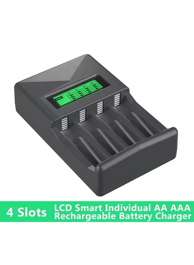 4-Slot LCD Smart Charger for AA/AAA Ni-MH/Ni-CD Rechargeable Batteries - USB Power Mode, Operating Voltage ≤36V, Without Battery - Image 4