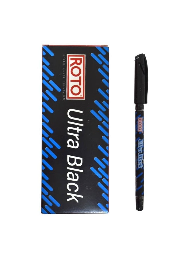Ballpoint pen, 0.7 mm needle tip, black ink. Box: 12 pens