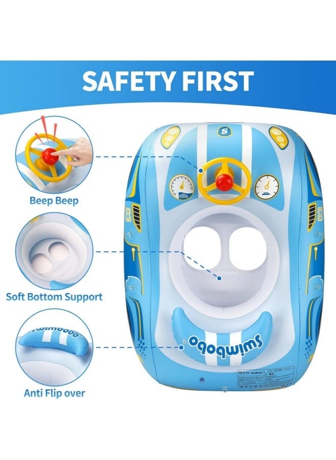 GGEROU - Baby Swimming Pool Floats,Baby Pool Float with Canopy,PVC Infant Swim Floats,Child Kids Inflatable Pool Floats,Summer Swim Float,Floating Mattress Seat Swim Ring,Fun Beach Floaties - Image 1
