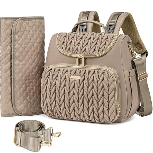 Tealari 4 in 1 Convertible Diaper Bag Backpack,Waterproof Baby Diaper Bag with Changing Pad,Converts into Baby Tote Bag,Diaper Backpack,Stroller Bag and Crossbody Diaper Bag - Image 1