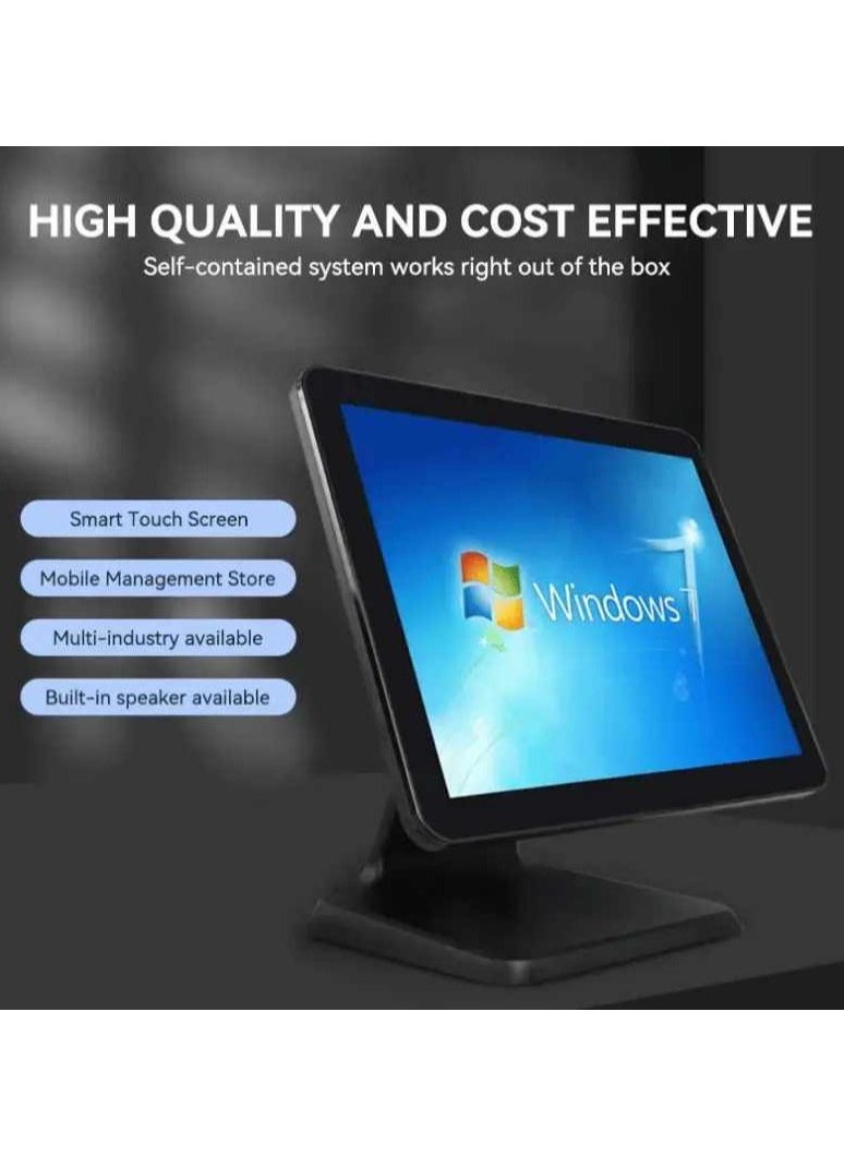 FTTEGO All-in-One POS System Bundle – Core i5 Touchscreen, 8GB RAM, 256GB SSD, 200mm/s Thermal Printer, Secure Cash Drawer, and One-Year Integrated Accounting Software | Black