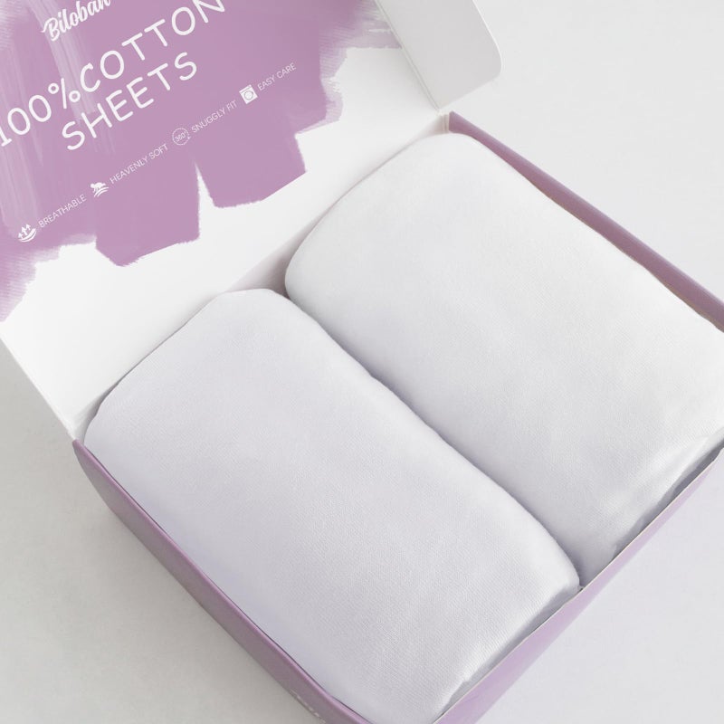 100 Cotton Bassinet Sheets Compatible with Baby Delight Beside Me Dreamer Bassinet and Koolerthings 3 in 1 Bassinet Bedside Sleeper 2 Pack Ultra Soft Bassinet Sheet for Baby White