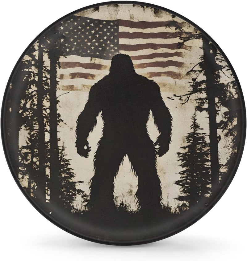 cfpolar Spare Tire Cover for RV Trailer,American Flag Bigfoot Waterproof Sun Leather Wheel Cover,Camper Spare Tire Covers Fit for Jeep Travel Trailer SUV Truck Accessories (16 in for Diameter 29” - 31”),F-1 - Image 1