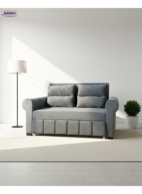 Rango Furniture Sofa Bed with Drawer, Width 1.50m, Depth 80cm, Bed Length 1.85m, Dark Gray Color