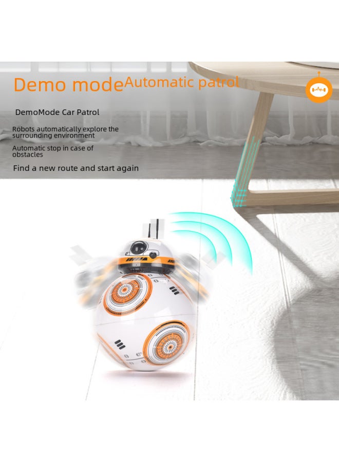 Star Wars Bb8 Force Intelligent Remote Control Robot Toy Dancing Rotating Light Music Interactive Sensory Play-Color:WY-24A1 2.4G BB Robot Battery Edition With Light Sound
