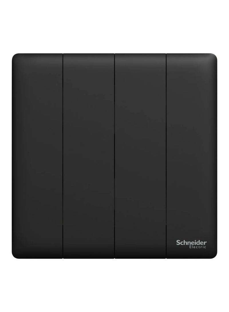 Schneider مفتاح شنايدر إلكتريك، يونيكا إكس، 1 طريق، 16AX، 250V، 4 مجموعات، أسود جت - NUX34_1_JB - Image 1