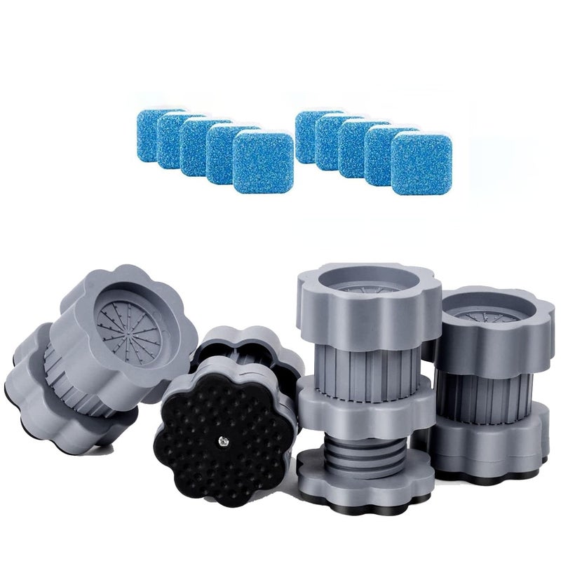 Lampostick Washing Machine Vibration Pads Adjustable Cancelling PadsAnti Pads Washing Machine SupportHeight Feet for Refrigerators 4 PcsPack of 110 Pcs Washing Machine Cleaner Tablet Free - Image 1