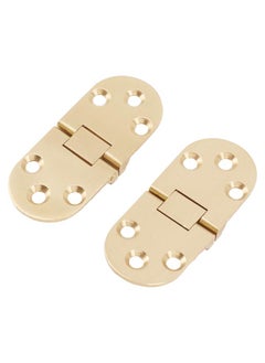 Thoraya 2 Sets Folding Flip Top Hinge Rustproof Round Edge 180 Degree Brass Flap Hinge with Screws for Folding Table Sewing Machine 2.5mm/0.10in  - Image 3
