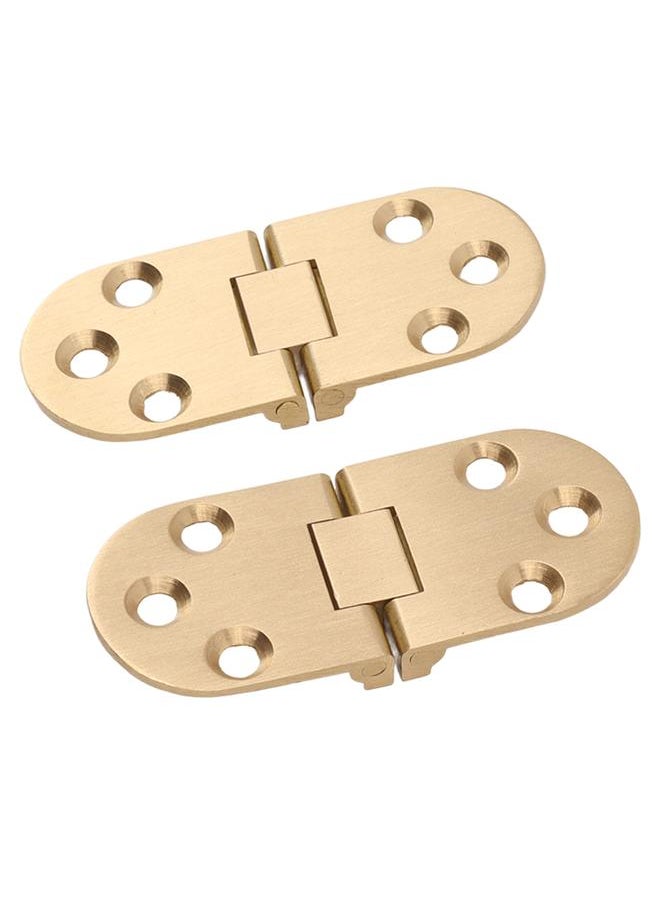 Thoraya - 2 Sets Folding Flip Top Hinge Rustproof Round Edge 180 Degree Brass Flap Hinge with Screws for Folding Table Sewing Machine 2.5mm/0.10in - Image 1