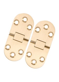 Thoraya 2 Sets Folding Flip Top Hinge Rustproof Round Edge 180 Degree Brass Flap Hinge with Screws for Folding Table Sewing Machine 2.5mm/0.10in  - Image 5