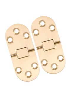 Thoraya 2 Sets Folding Flip Top Hinge Rustproof Round Edge 180 Degree Brass Flap Hinge with Screws for Folding Table Sewing Machine 2.5mm/0.10in  - Image 4