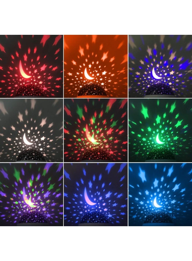مصباح ليلي لغرفة الأطفال مع عرض النجوم والقمر، 4 ألوان LED، غطاء قابل للإزالة، يعمل بجهد 5 فولت - Image 3