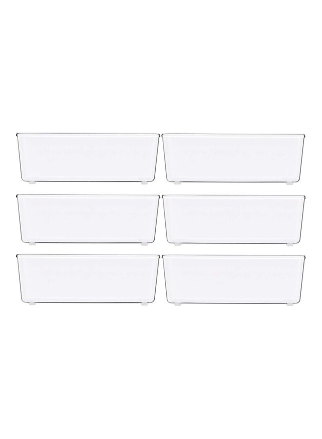 NIBEMINENT 6 Pack Plastic Drawer Organizers Clear - Image 1