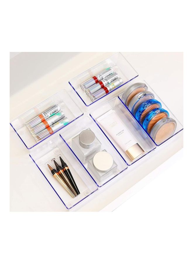 NIBEMINENT 6 Pack Plastic Drawer Organizers Clear - Image 3
