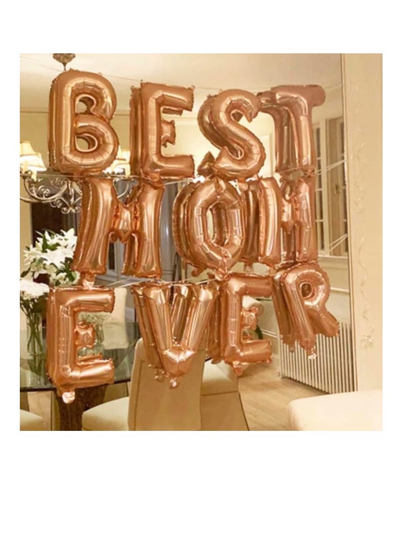 Party with Emma Rose Gold Letter A to Z Balloons 32 inch Alphabet Balloons Rose Gold Helium Foil Letter Balloon Banner for Birthday Party Anniversary Wedding Decoration (Rose Gold-D)  - Image 3