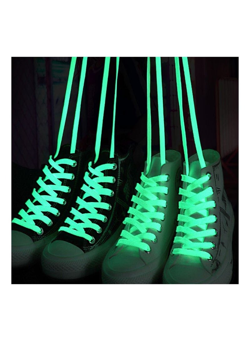 زوج واحد من أربطة الأحذية المتوهجة في الظلام ليلًا ملحقات أحذية رياضية أربطة مرنة خيوط أحذية لأحذية الأطفال الرياضية - Image 1
