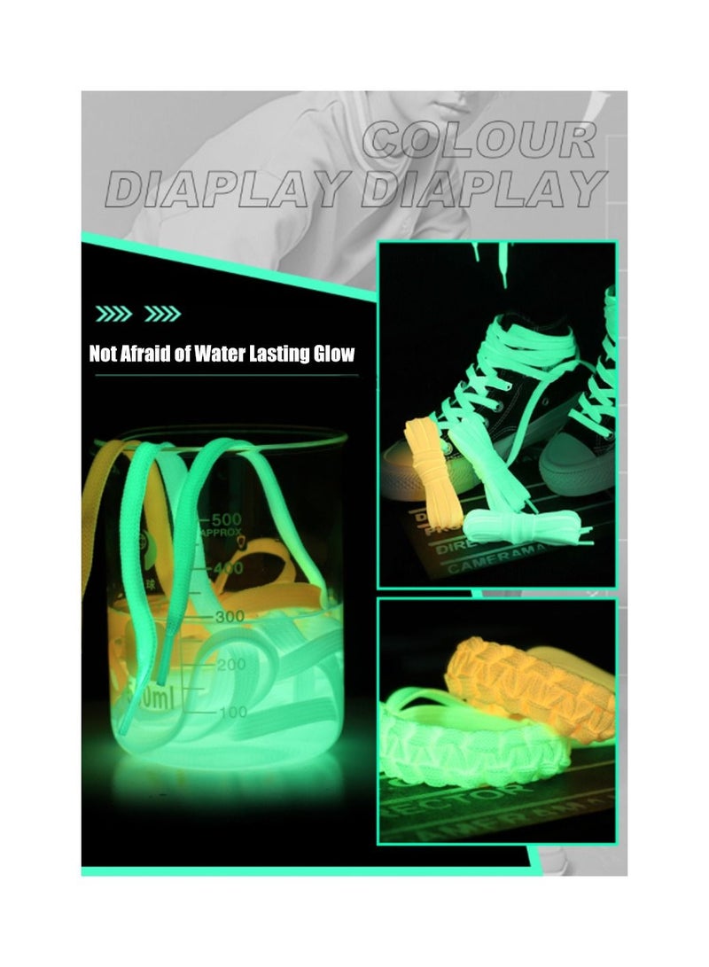 زوج واحد من أربطة الأحذية المتوهجة في الظلام ليلًا ملحقات أحذية رياضية أربطة مرنة خيوط أحذية لأحذية الأطفال الرياضية - Image 5