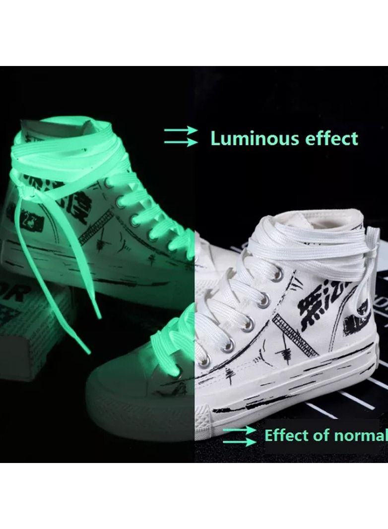 زوج واحد من أربطة الأحذية المتوهجة في الظلام ليلًا ملحقات أحذية رياضية أربطة مرنة خيوط أحذية لأحذية الأطفال الرياضية - Image 4