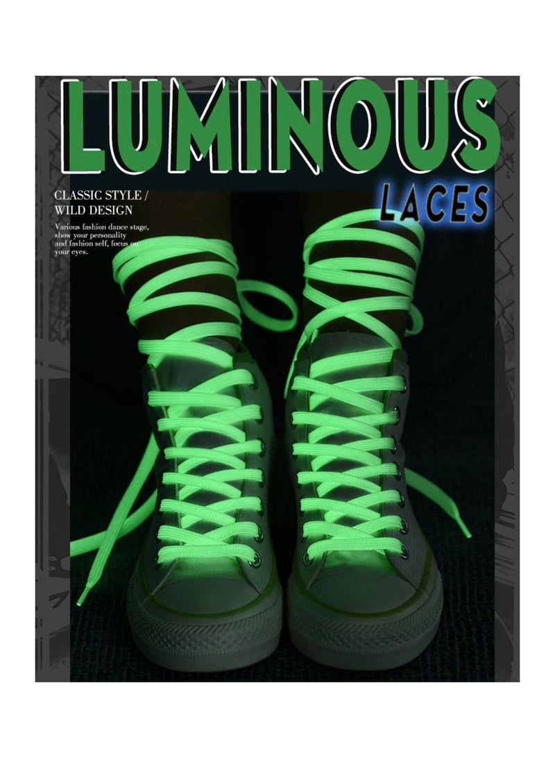 زوج واحد من أربطة الأحذية المتوهجة في الظلام ليلًا ملحقات أحذية رياضية أربطة مرنة خيوط أحذية لأحذية الأطفال الرياضية - Image 2