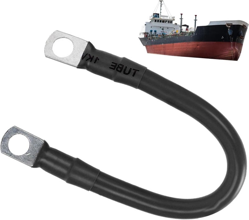 Marine Battery Cables, Battery Wire Cable, Inverter Cables with Terminals 2 AWG Gauge, Black Red Battery Connector, Power Inverter Cables for Auto Motorcycle Boats Marine Car Borato - Image 1
