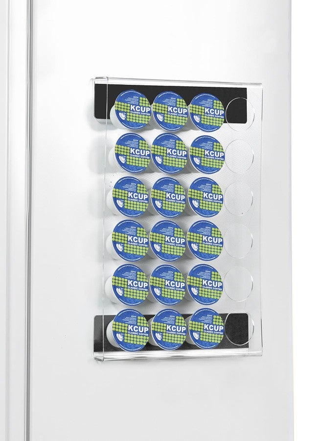 حامل مغناطيسي لكبسولات القهوة (K-Cup) للثلاجة، حامل أكريليك لـ 24 كبسولة قهوة (K-Cup) مع مغناطيس، منظم تخزين كبسولات القهوة للمنزل/المكتب، منظم ركن القهوة للثلاجة أو الدرج، 13.5 بوصة × 9 بوصة × 2.25 بوصة - Image 1