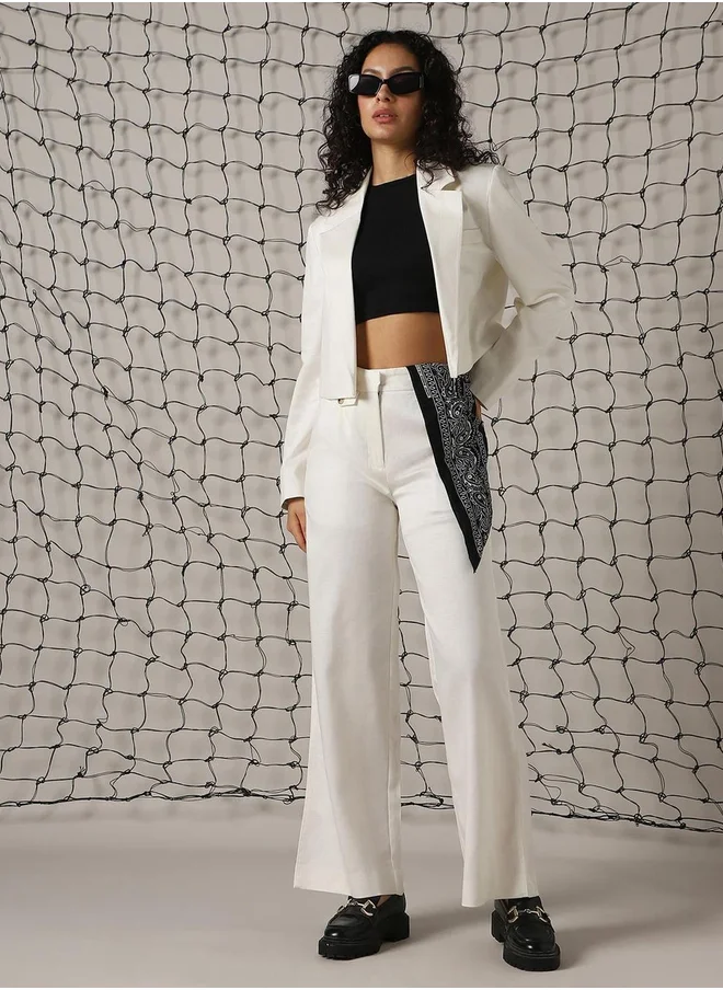 Hubberholme Solid High Rise Trousers with Belt Loops