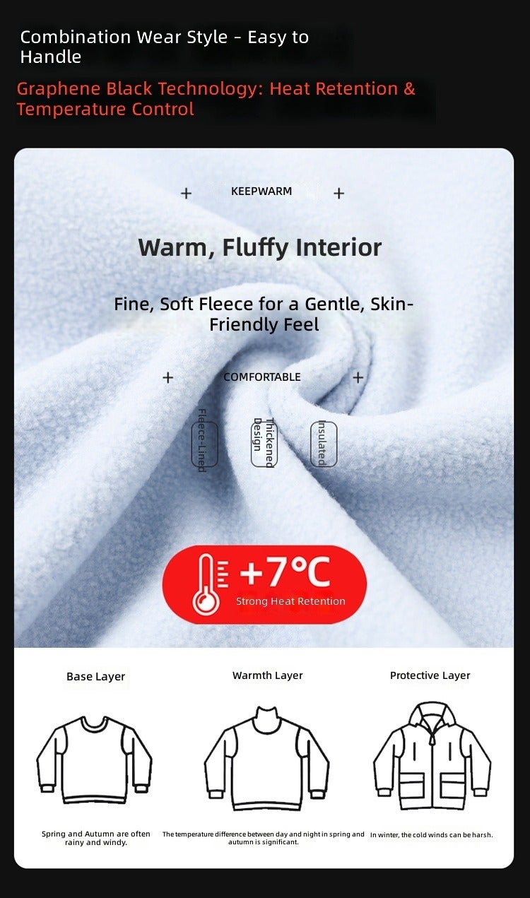 Men's Women's 3-in-1 Outdoor Jacket Waterproof Windproof Trekking Hiking Camping Skiing Winter Coat with Removable Inner Layer - Image 5